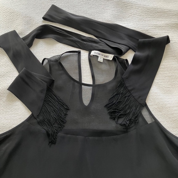 Elizabeth&James Silk Blouse w/Fringe ties - Picture 5 of 5